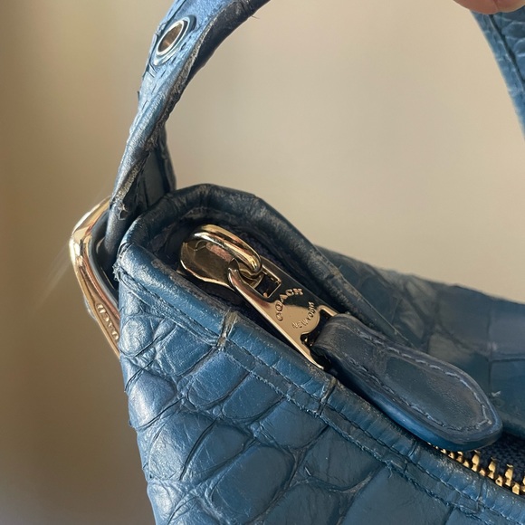 VINTAGE RARE COACH CROC EMBOSSED BUCKET LARGE BAG - Picture 6 of 12